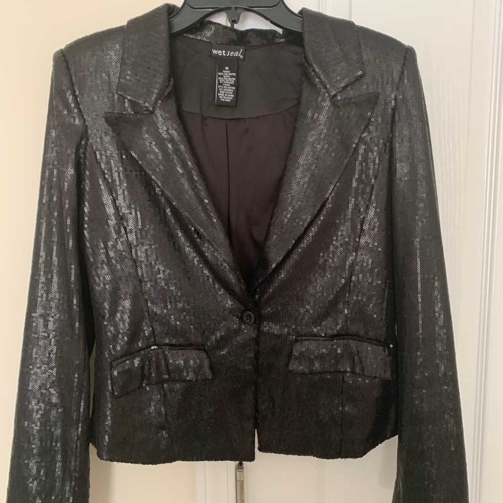 Glamorous Black Sequin Blazer